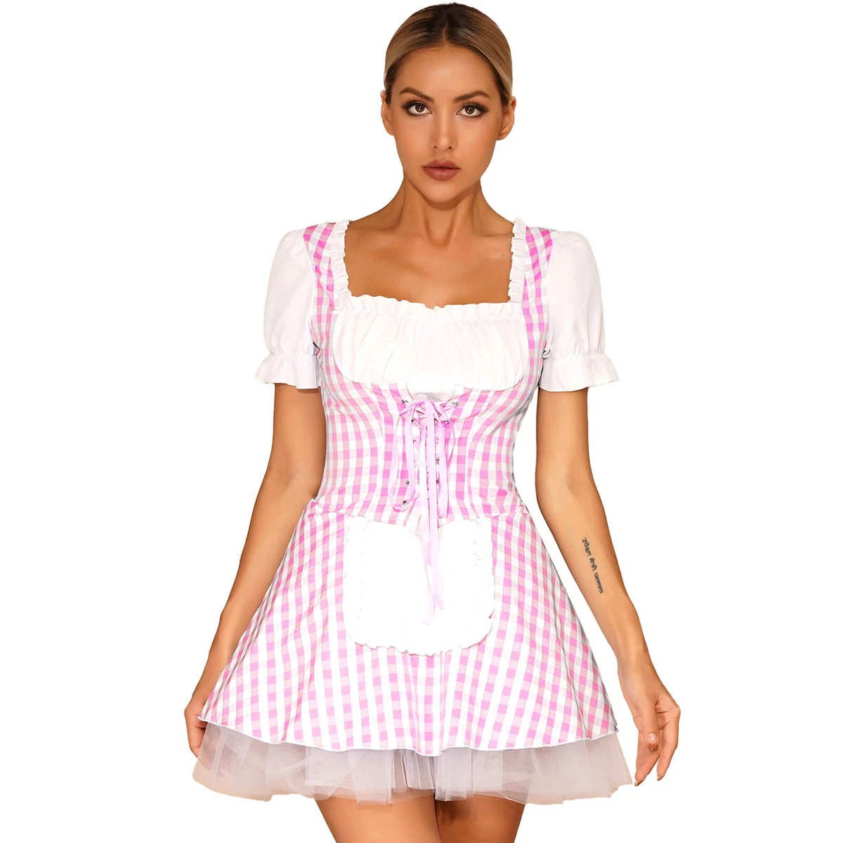 pastel pink maid dress Kawaii Pink Lolita Maid Dress - Pink