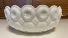 Vintage Kemple  MOON AND STARS Bowl MILK GLASS WHITE 8" wide