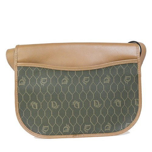 CHRISTIAN DIOR Logos Honeycomb Shoulder Bag PVC Leather Brown Gold 36FB184 - Imagen 3 de 17