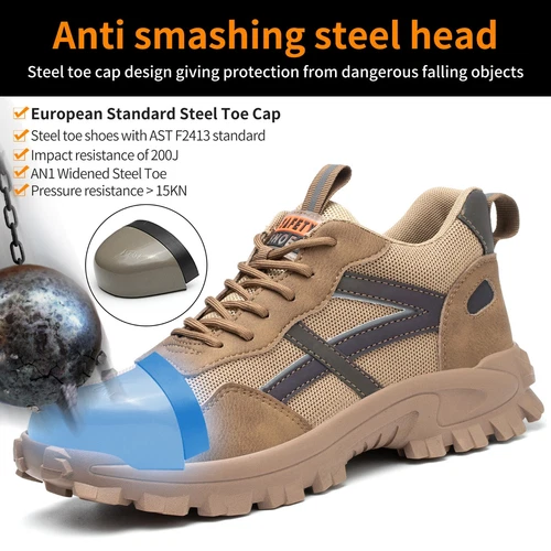 【Heavy Duty】Mens Work Boots Safety Shoes Steel Toe Cap Sneakers Lightweight - Imagen 5 de 41