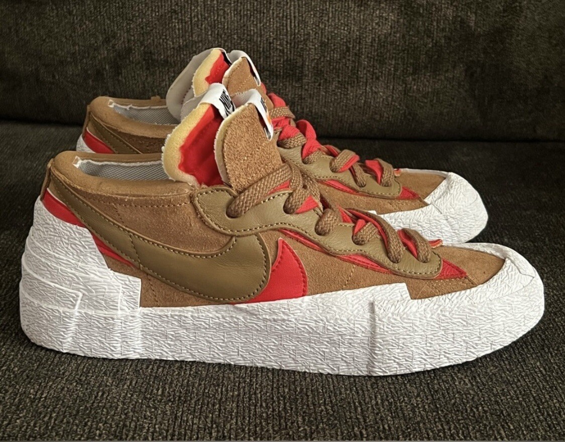 SACAI X NIKE Nike Blazer Low x Sacai marrone chiaro britannico taglia 7 5 DD1877 200
