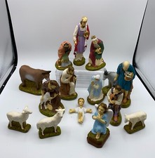 Santons Creche ancienne plâtre  Pieraccini  17 cm de haut.  15 santons