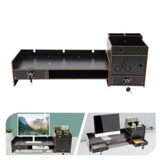 Computer Desktop Monitor Stand Riser Laptop Display Riser w/ Storage Organizer