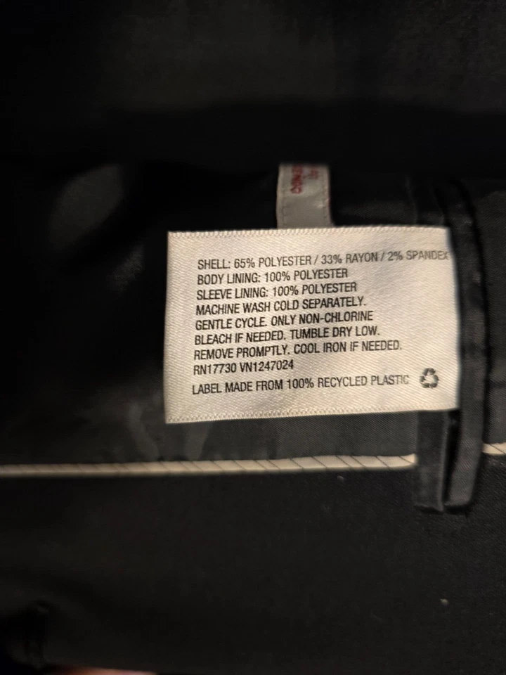 Классическое спортивное пальто Merona мужское большое приталенное с карманами на двух пуговицах черное - Изображение 3 из 4