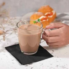 Karat 9.5"x9.5" Black Beverage Napkins(4,000 ct, when opened) as Coaster