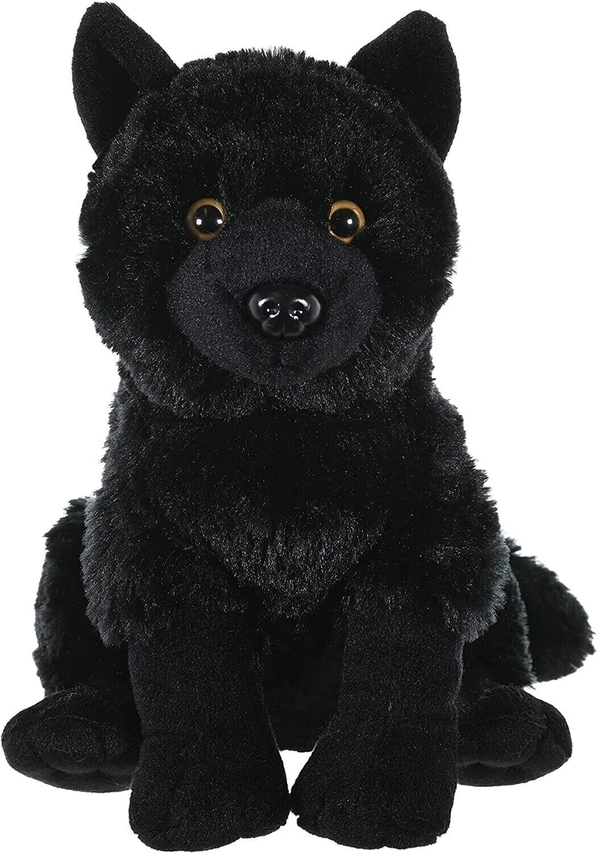 Black wolf plush toy deals