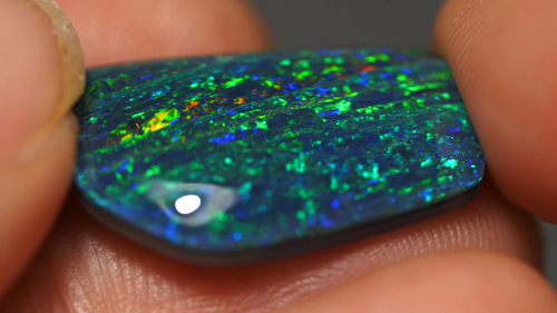 Big A+ Australian Coober Pedy Opal Natural Triplet 21x12x5 mm pendant ring - Video 1 of 1