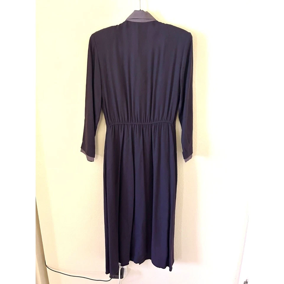 Vestido vintage para mujer Carol Anderson 100 % rayón manga larga talla 8 Foto 3 de 4