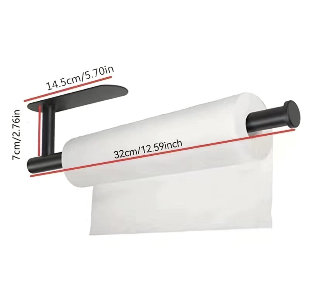 Stainless Roll Paper Towel Holder Adhesive Wall Mount Under