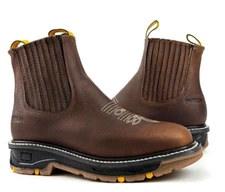 MENS WORK BOTINES POLYURETHANE ANKLE BOOTS GENUINE LEATHER OCRE ANKLE BOOTS 3078