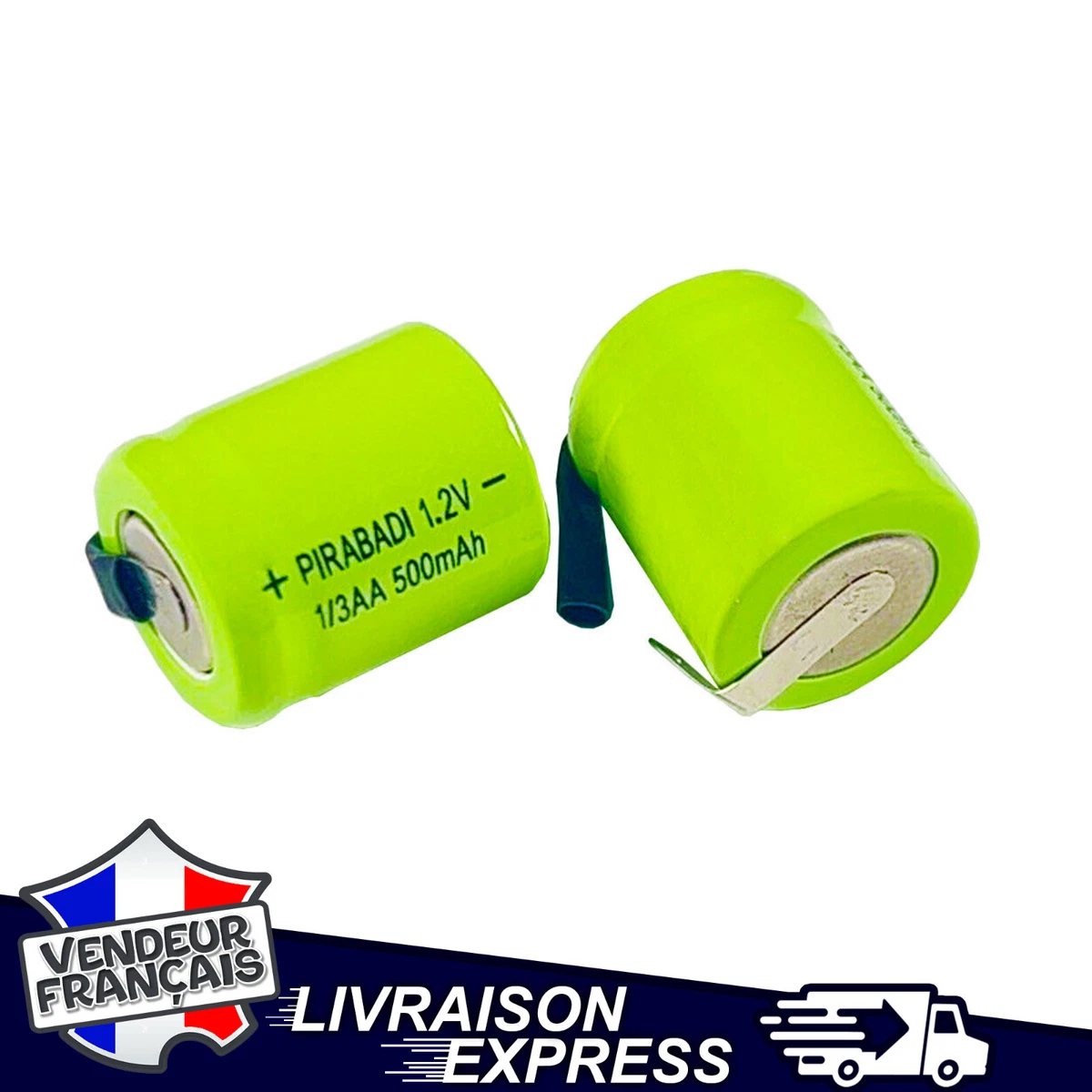 2 PILE ACCU BATTERIE 2/3AA 2/3 AA 1800mAh NI-MH 1.2V RECHARGEABLE NIMH AVEC LANGUETTES OU PATTES