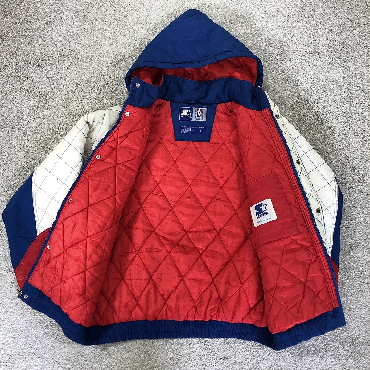 STARTER | Vintage 90s New Jersey Nets Full Zip Hooded Puffer STARTER | Vintage 90s New Jersey Nets Full Zip Hooded Puffer