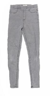 Marks and Spencer Damen Grau Baumwolle Jegging Jeans Größe 10 L28 Normal   Elas