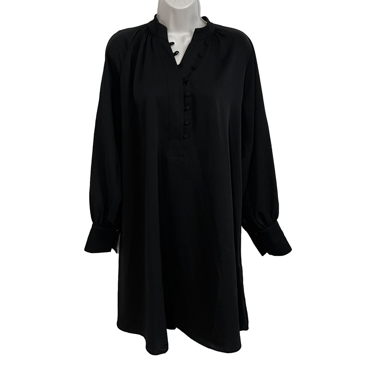 h&m long sleeve mini dress H&M | Dresses | Hm Conscious Choice 5 Nwt Black Long Sleeve Shift Dress Mini  Xl