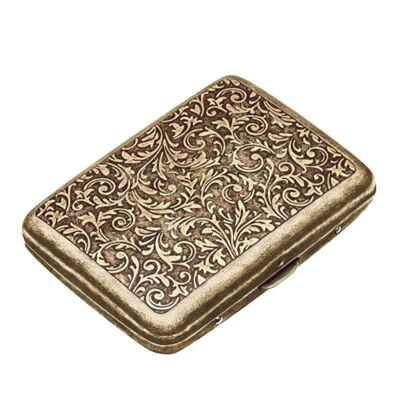 Vintage Metal Cigarette Case Box Gold Men Tobacco Holder for 20S 85Mm King Size - Image 1 of 4