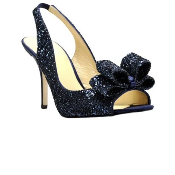 Kate Spade Charm Glitter Bow Slingback Pumps