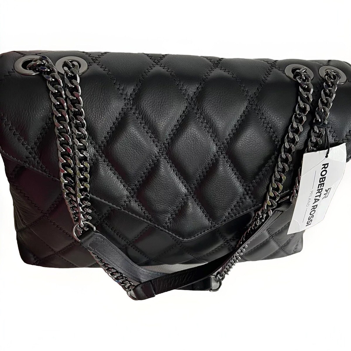Roberta Rossi Black Leather Handbag $110 | eBay