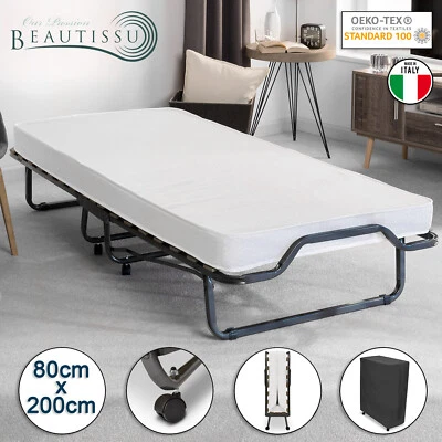 BEAUTISSU Klappbett Gästebett Bett klappbar Klappmatratze Matratze Faltbett Liege 80x200cm