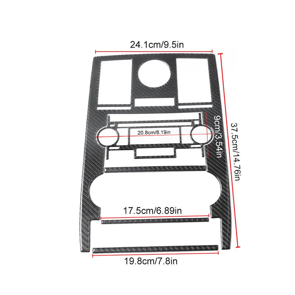 Capa painel de controle CD fibra de carbono 5 peças acabamento tipo B para Chrysler 300 2005-2007 - Imagem 2 de 4