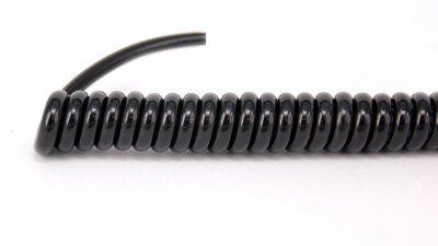 Spiralkabel 3x2,5mm² PUR 500mm/2000mm Schwarz
