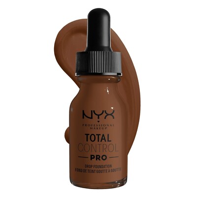 10pk LIQUID FOUNDATION NYX PRO DROP MAKEUP TOTAL CONTROL MOCHA COCOA DEEP EBONY