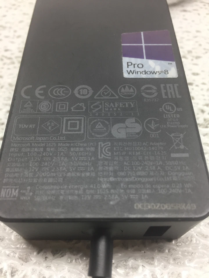 OEM Microsoft Surface Pro 3 & 4 Power Supply USB model 1625 w/Power Cord, USED - Image 3 of 4