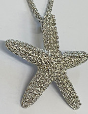 STARFISH 2.5" Silver 24" Necklace Stainless Coastal Fashion Jewelry Sea Life NEW
