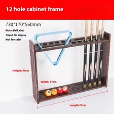 8/10 Holes Wooden Billiard Cue Rack Pool Stick Holder Stand Outdoor Billiards