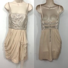 Alice And olivia Mini Dress Beaded Sequin Silk Chiffon Skirt Prom Cocktail Party