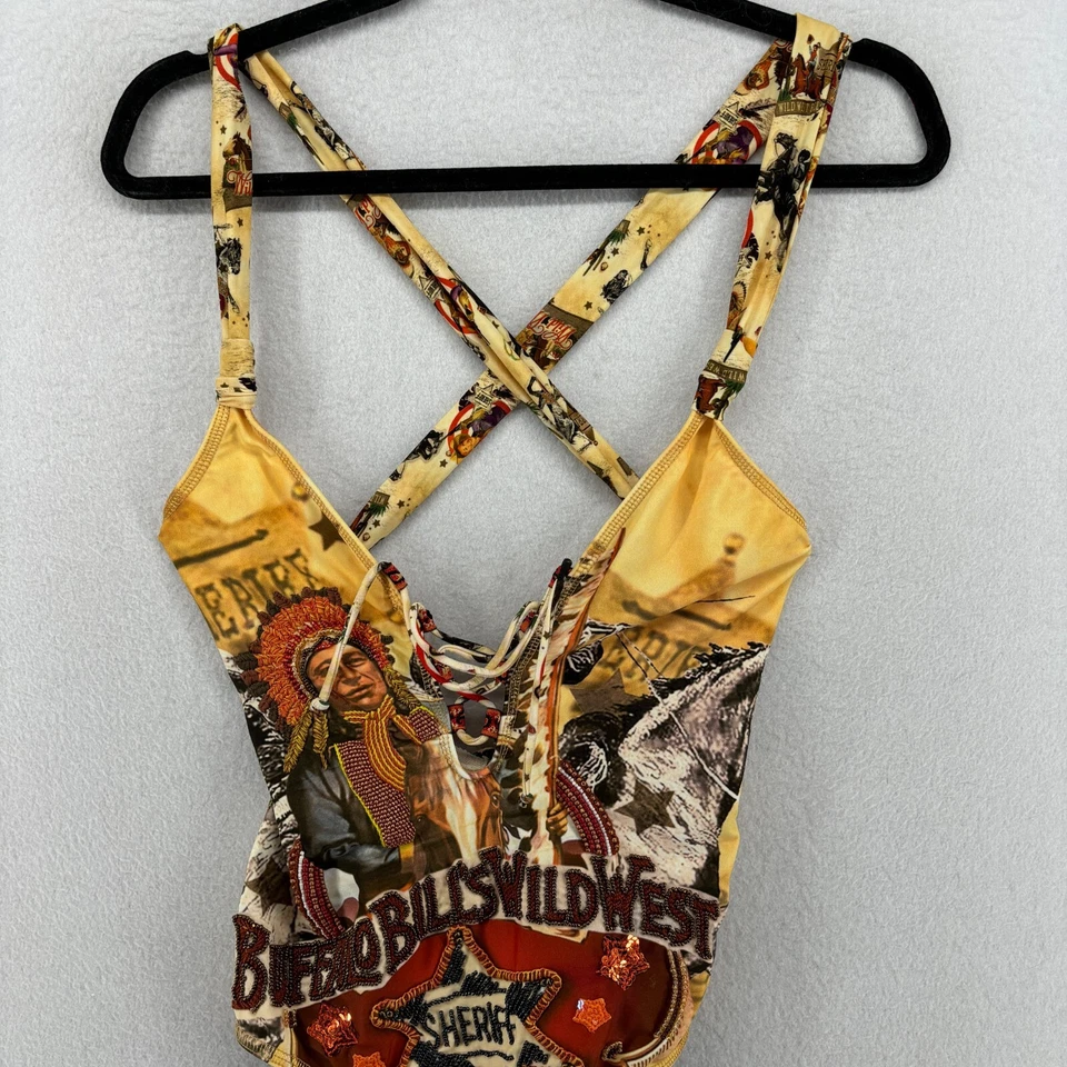 Traje de baño AGUA BENDITA M Pluma Buffalo Bills Wild West Sheriff una pieza NUEVO Foto 3 de 4