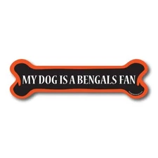 My Dog is a Bengals Fan Dog Bone Car Magnet - 2 x 7" Dog Bone Decal Heavy Duty