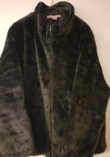 Tudor Court Women’s Black Zip Front Faux Fur Jacket Coat Plus Size 3xl New