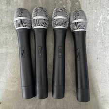 Microphone Black Wireless VHF 9V Microphone Set Of 4 Unbranded Mics