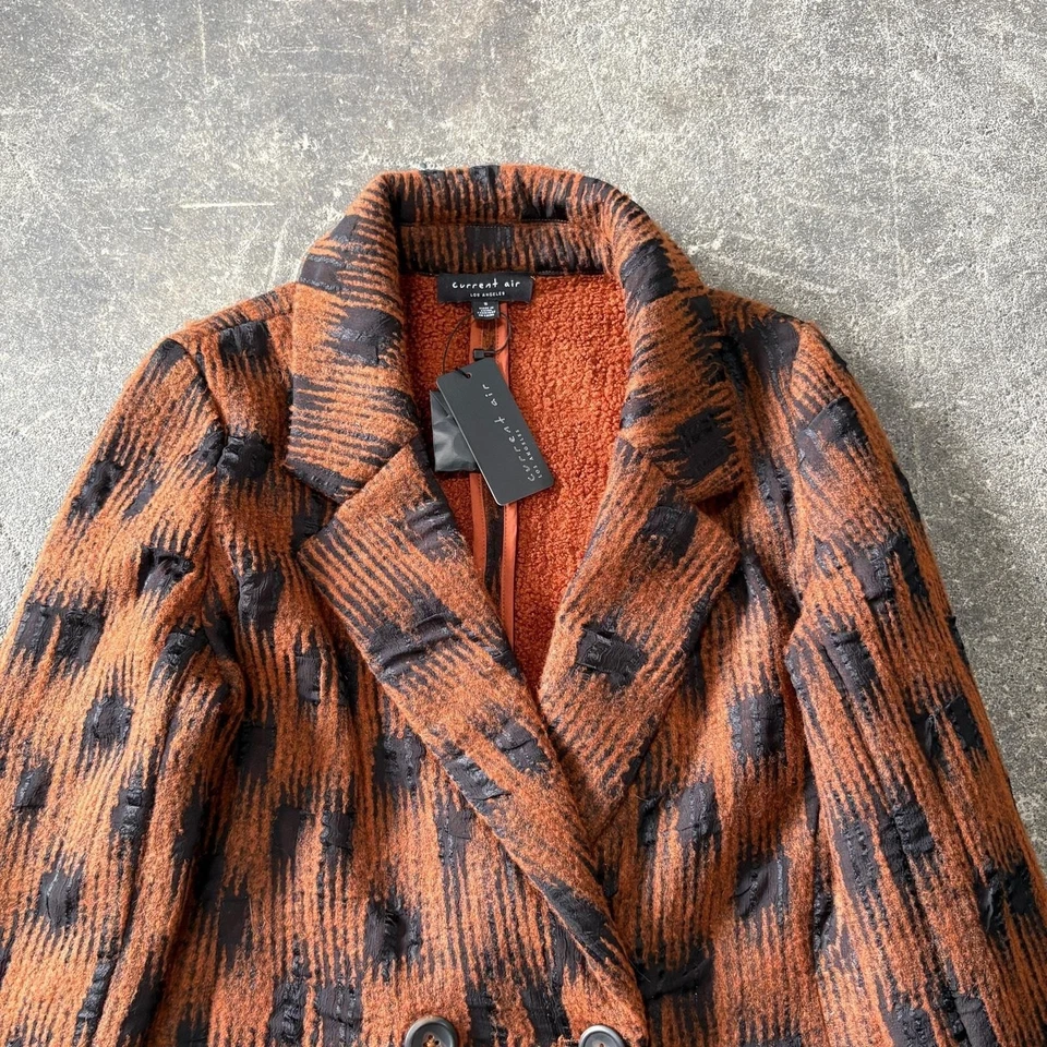 New Anthropologie Keris Knit Blazer Jacket Womens S Brown Orange Current Air - Image 2 of 4