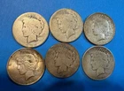 Lot of 6 Peace Dollar $1 Silver Coins 90% Silver