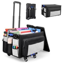 2 in 1 Rolling Cart for Teachers with Organize Bag, Teacher Cart with Bag