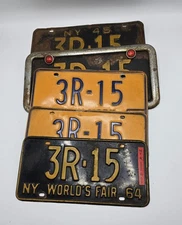New York-1945-46, 1964 Worlds Fair, 1973-Lot of 5 Auto Car License Plates-3R-15
