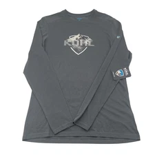 Kuhl Mens Organic Cotton Long Sleeve Graphic T-Shirt Gray Mountain Hiking Medium
