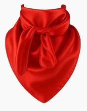 Red Wild Rag Large Scarf 35x35 Inches Satin  Western Accessory Cowgirl or Cowboy