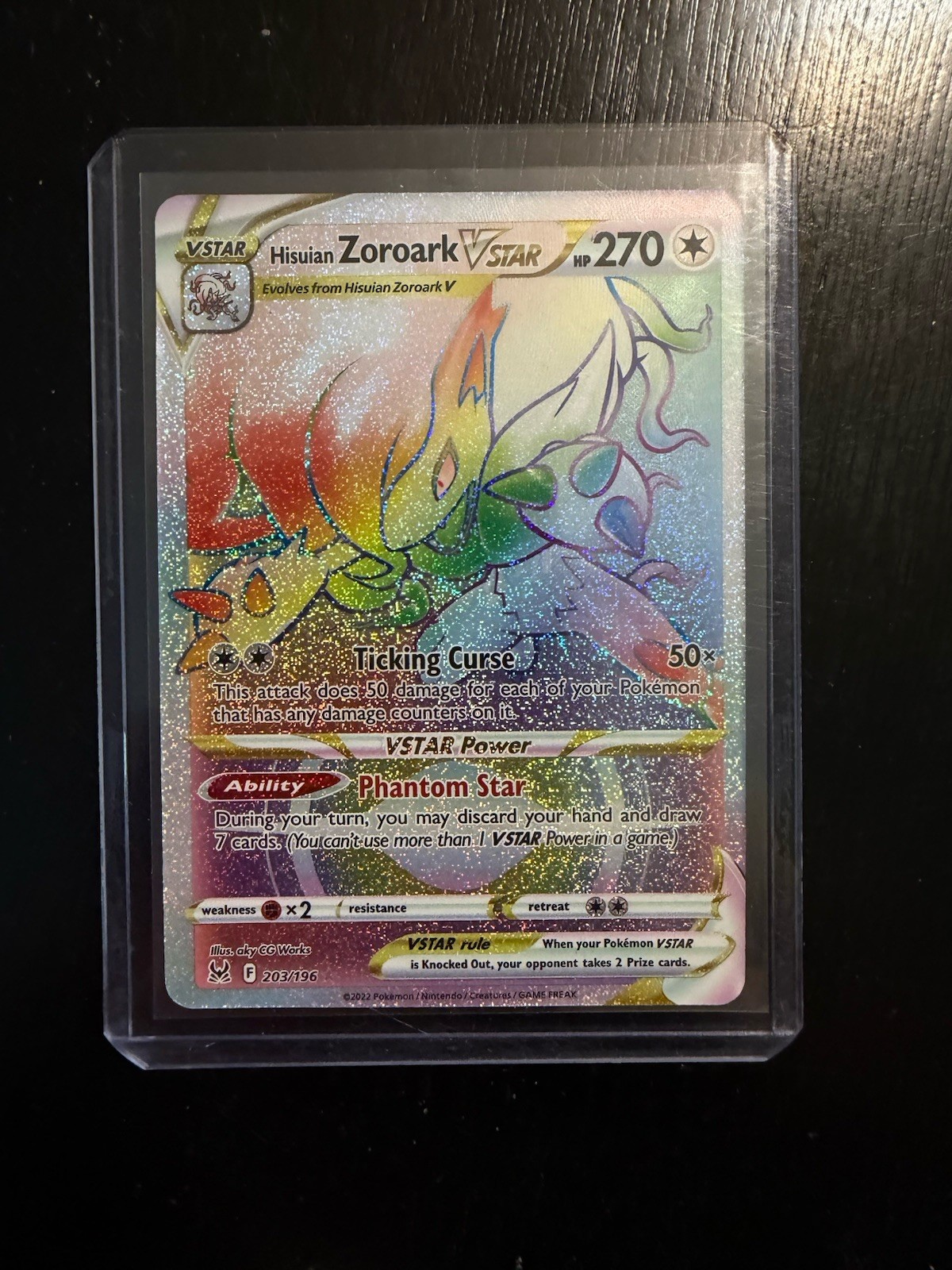 Pokémon TCG Hisuian Zoroark VSTAR Sword & Shield Lost Origin 203/196