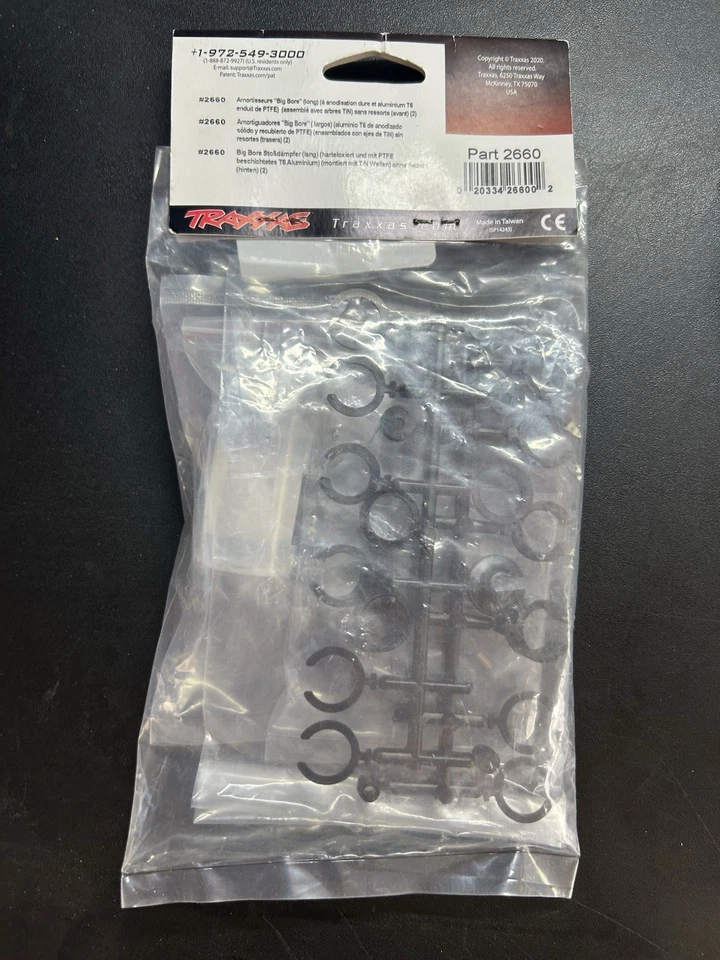 Juego de Amortiguador Largo Traxxas 2660 Big Bore Anodizado Duro Nuevo en Paquete Foto 2 de 2