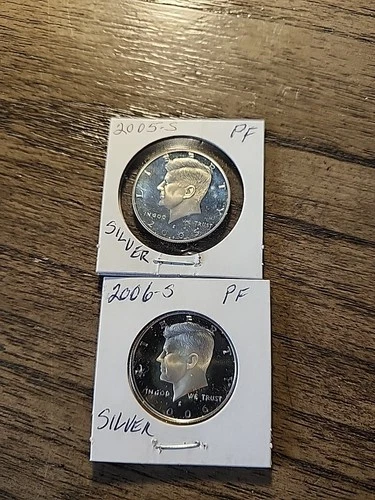 2005-S & 2006-S Kennedy Silver Half Dollars, Proofs, Free Shipping