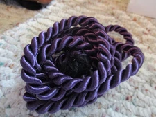 1.5 yds. Continuous Sm. 1/4" Deep Purple Twist Cord Rope Trim