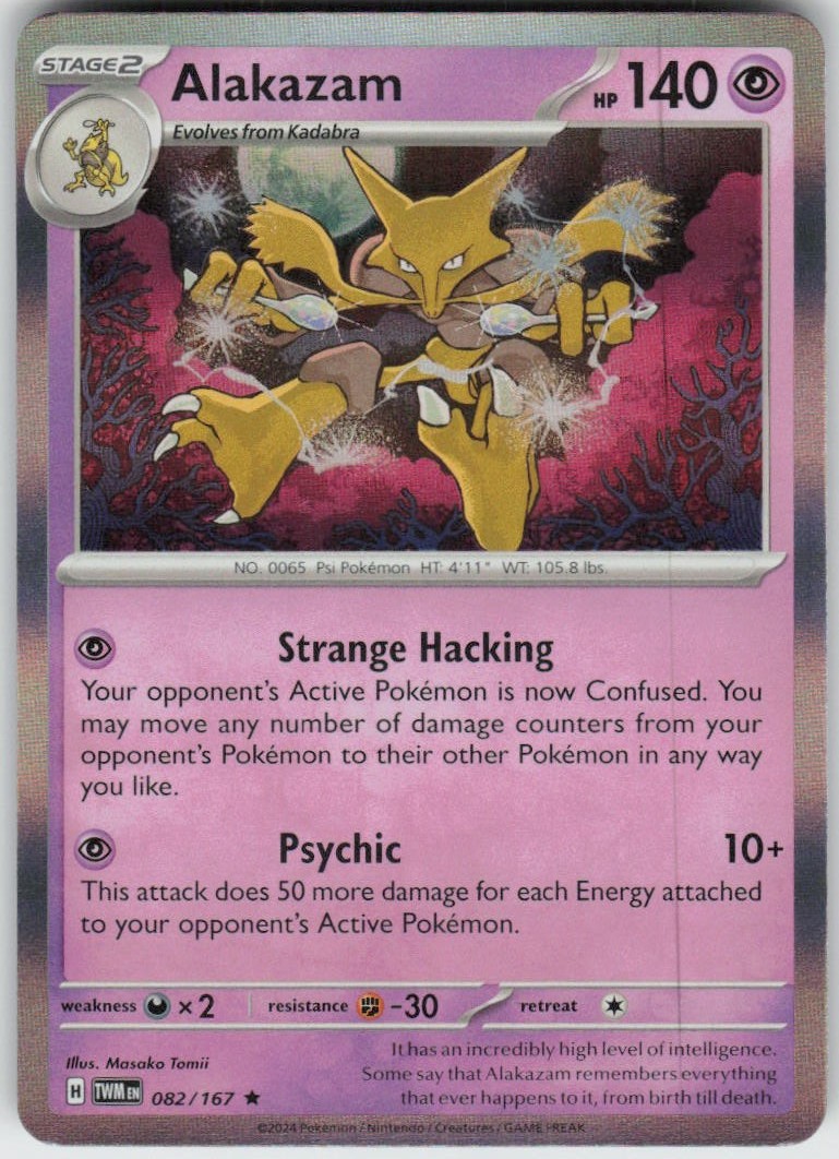 Holo Alakazam 082/167 Rare Twilight Masquerade Near Mint