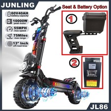 10000W NFC 13" OFF ROAD 60V 40AH 55MPH FAST SPEED 75Miles ELECTRIC SCOOTER ADULT