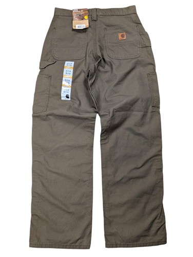 NEW Carhartt Canvas Work Dungaree Pants Men 30x30* Loose Fit Carpenter B151-LBR