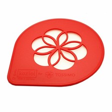 TASSIMO Koziol Schablone Logo Deko Blume Motiv für Kaffee Rot Ø 9.5 cm
