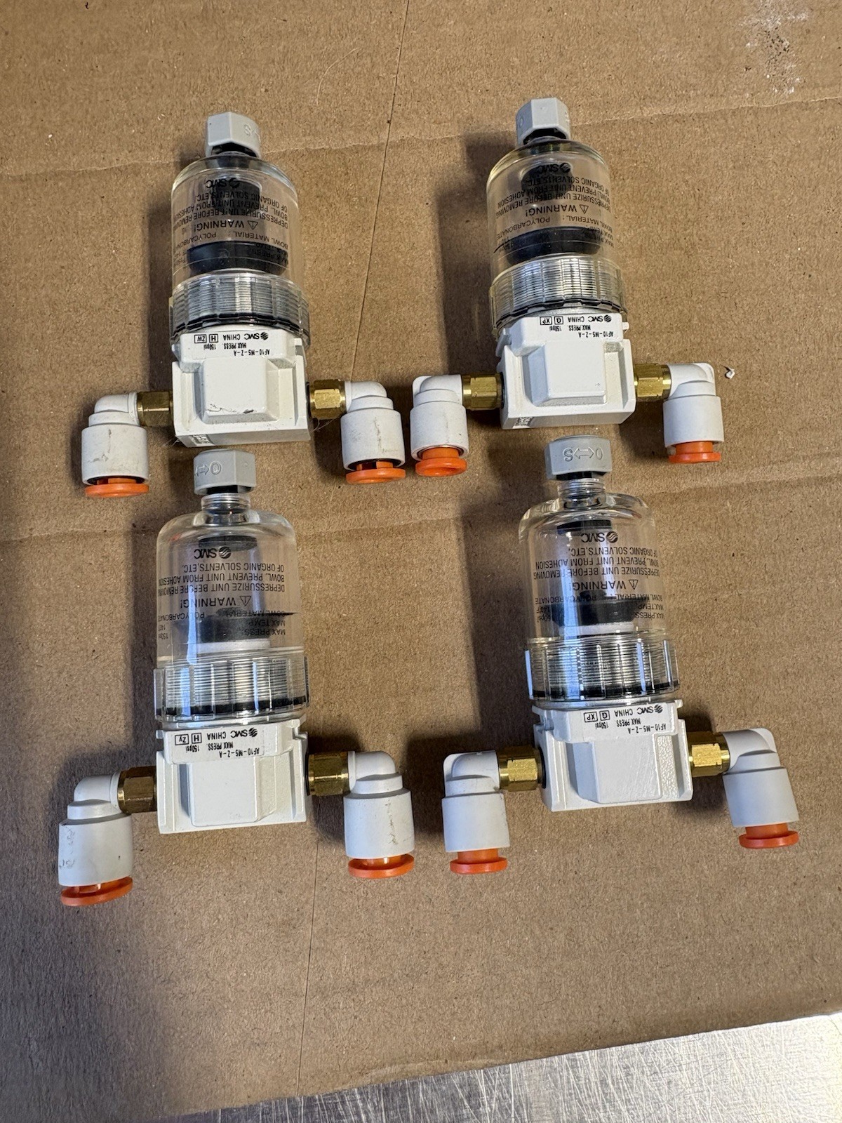 LOT 4 SMC AF10-M5-Z-A Mini Pneumatic Air Filter Assembly 150psi w/ Quick Connect