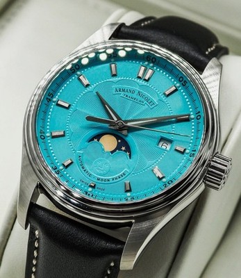 Armand Nicolet Tramelan Tiffany Automatic Calendar Moonphase Neu