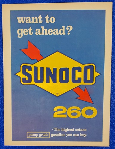 1966 SUNOCO 260 HIGHEST OCTANE GASOLINE / RACING FUEL YOU CAN BUY PRINT AD